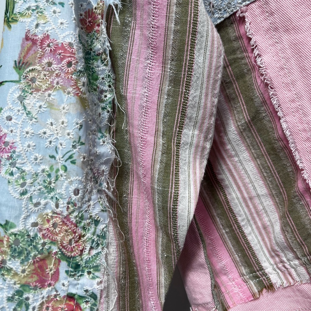 Nwot Pol Patchwork Button-Up Shacket, S - image 5